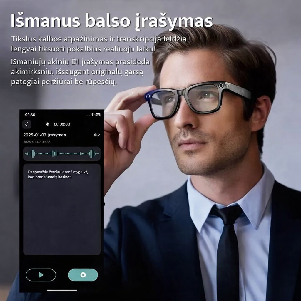 Gafas de grabación de vídeo con IA