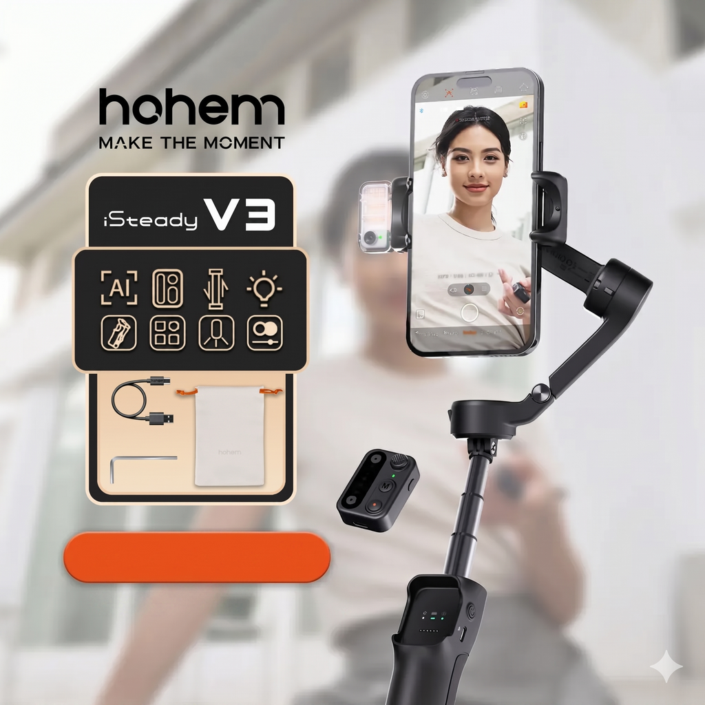 Estabilizador de teléfono inteligente Hohem V3 - ¡Transforma tus tomas en profesionales!