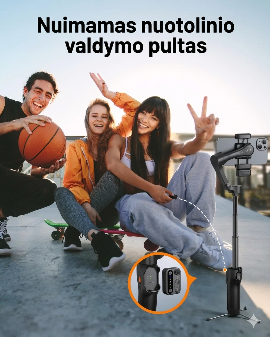 Estabilizador de teléfono inteligente Hohem V3 - ¡Transforma tus tomas en profesionales!
